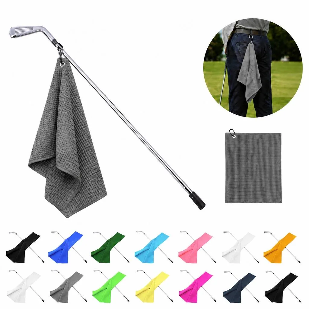 Microfiber Waffle Golf Towel for Club Cleaning 2