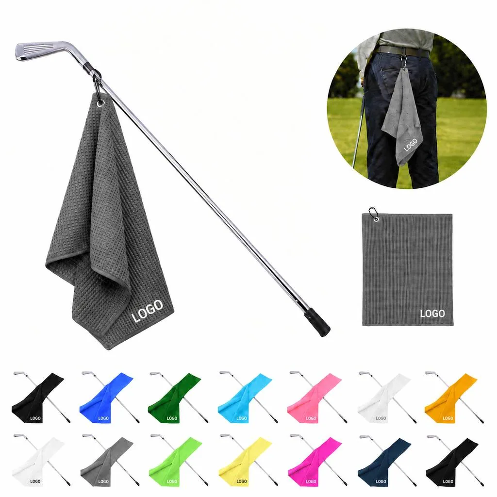 Microfiber Waffle Golf Towel for Club Cleaning