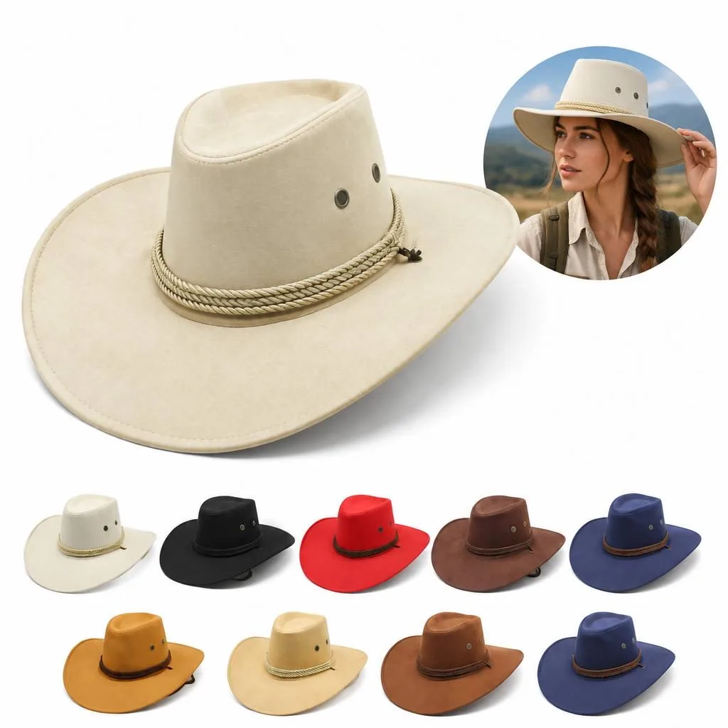 Retro Suede Hat with Textured Finish for Unisex 2