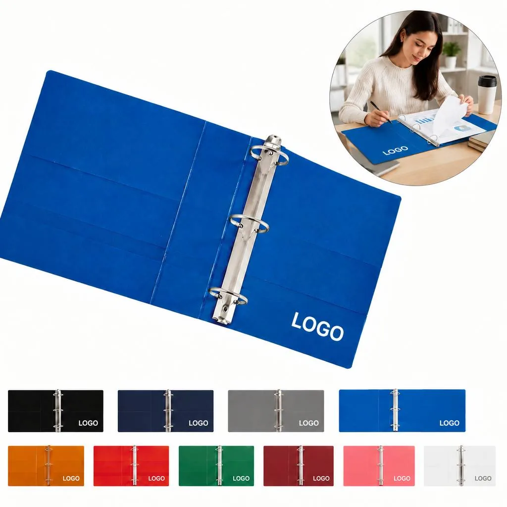 Leather Textured D-Ring Binder Folder for Letter Size