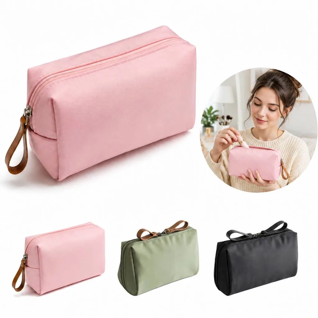 Travel Cosmetic Pouch with Compartments and Zipper 2