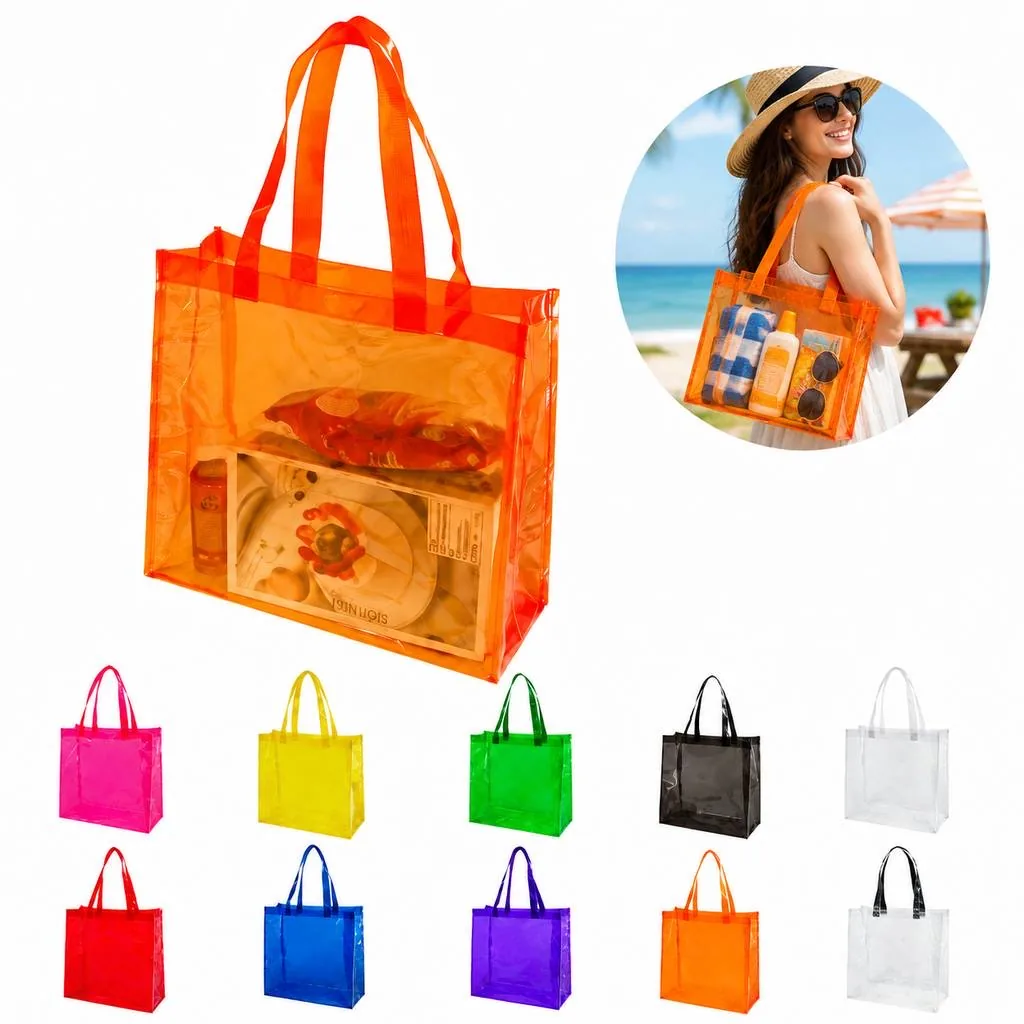 Transparent PVC Wedding Gift Bag with Handle 2
