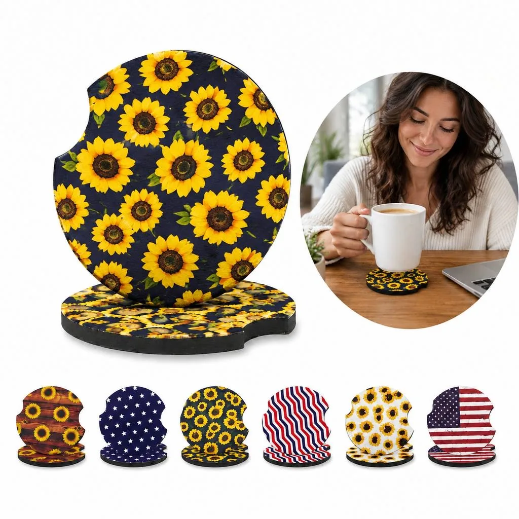 Non-Slip Neoprene Coaster for Cups and Glasses 2