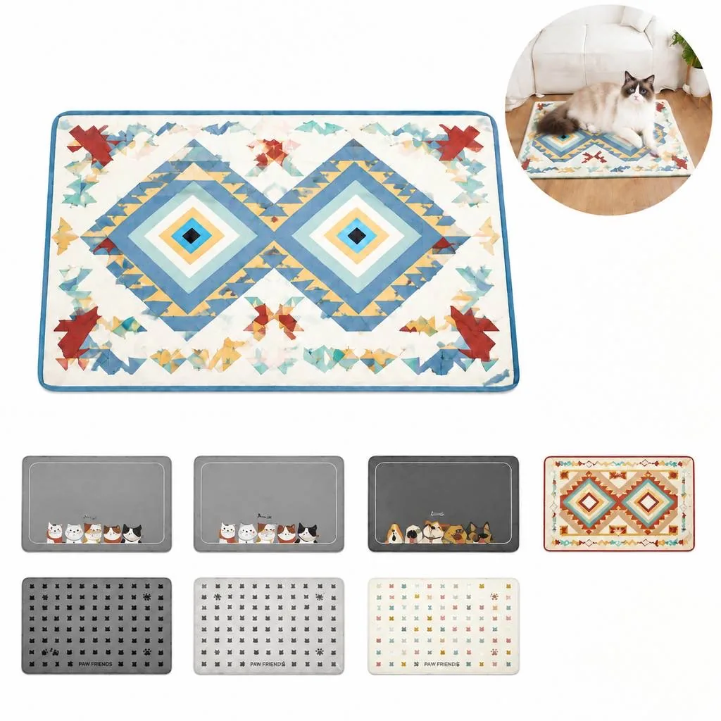 Cooling Ice Silk Pet Mat with Non-Slip Backing 2