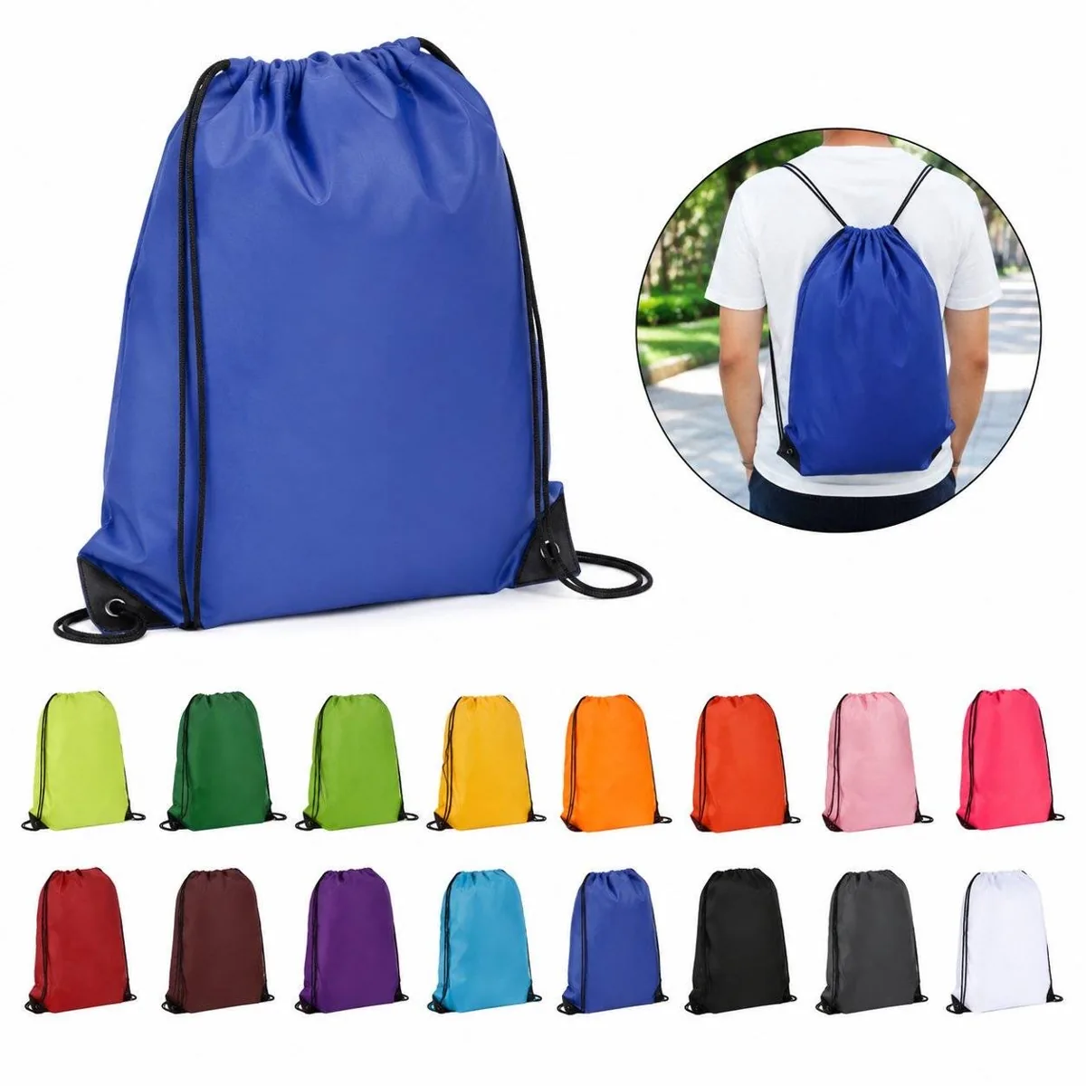 Customizable Water-Resistant Polyester Cinch Sack 2