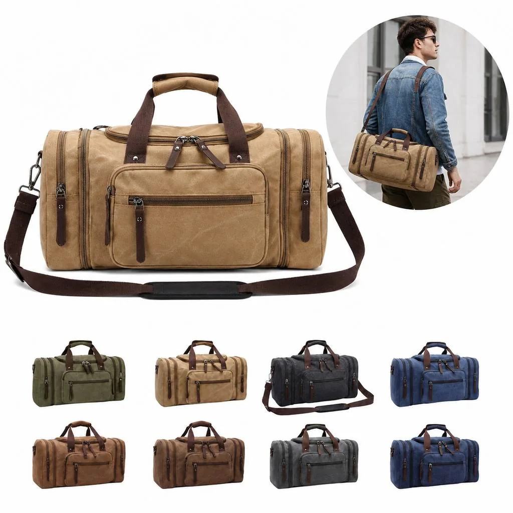 Versatile Canvas Duffel Bag for Travel and Gym 2