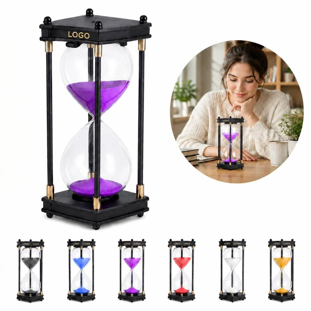 Classic Glass Sand Timer with Wooden End Caps