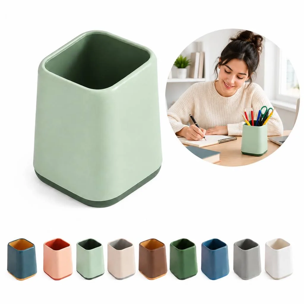 Two-Tone Desktop Pen Holder Plastic Desk Organizer 2