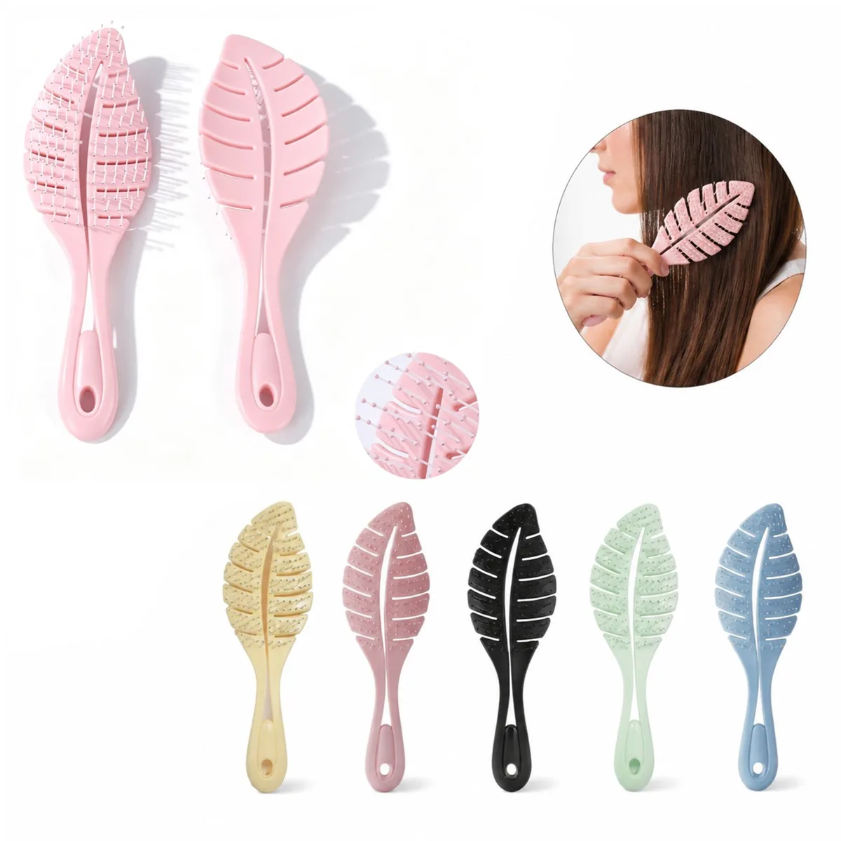 Wet and Dry Detangling Hair Brush with Ergonomic Grip 2