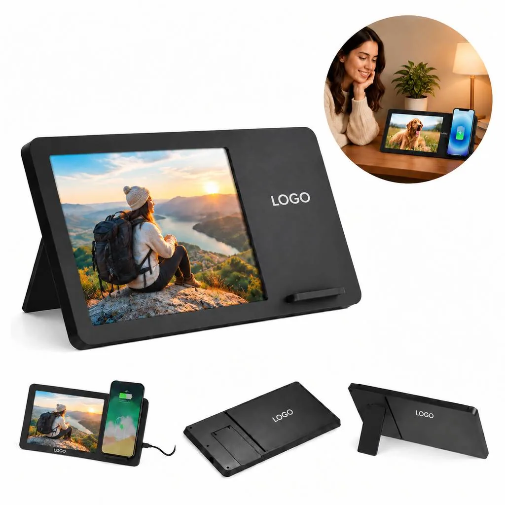 Qi Wireless Charging Photo Frame for Desk and Nightstand
