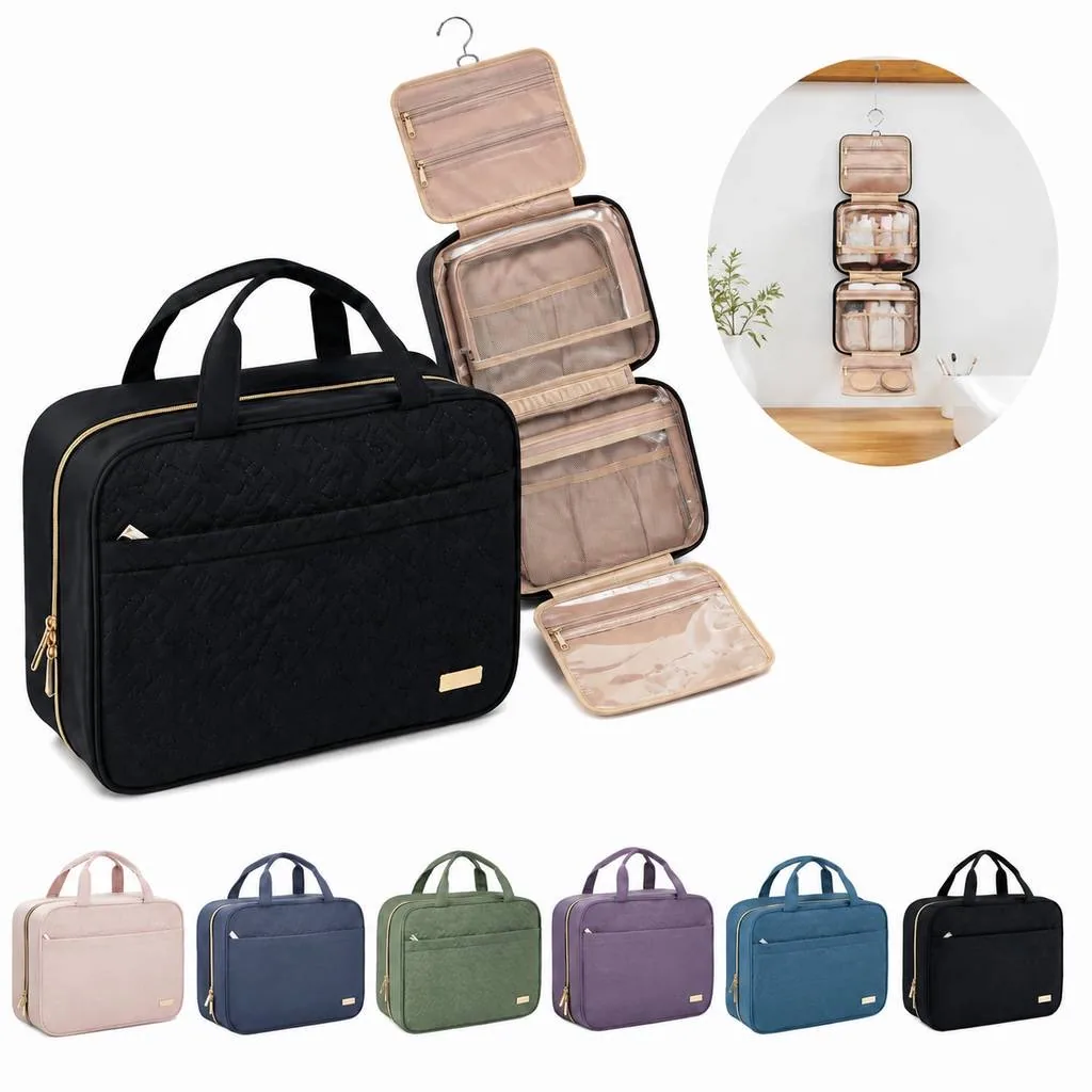 Water-Resistant Hanging Travel Toiletry Bag with Wet Dry 2