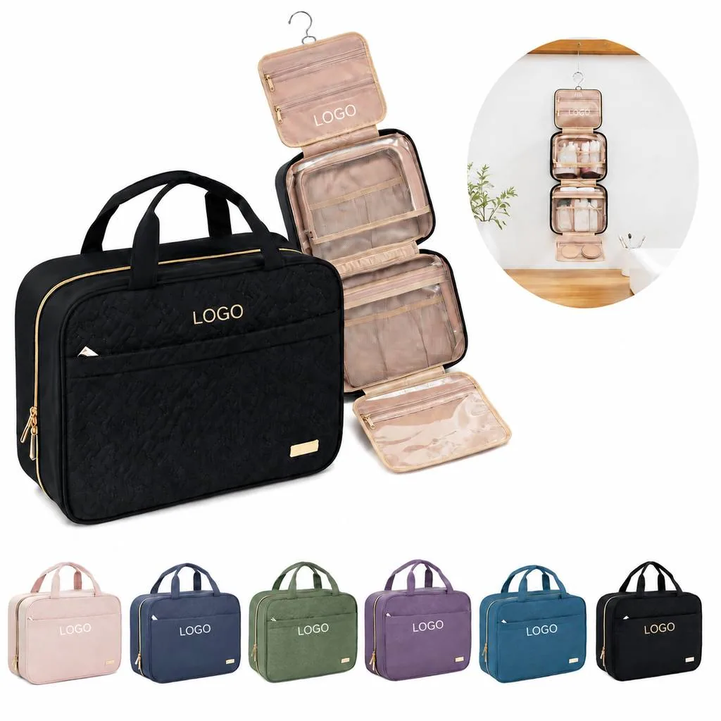 Water-Resistant Hanging Travel Toiletry Bag with Wet Dry