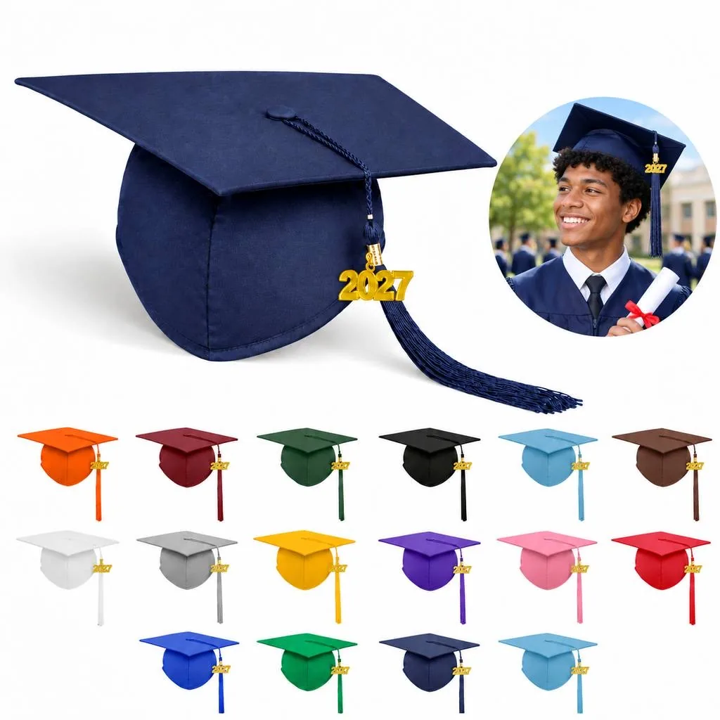 Adjustable Graduation Cap with Tassel and Mortarboard 2