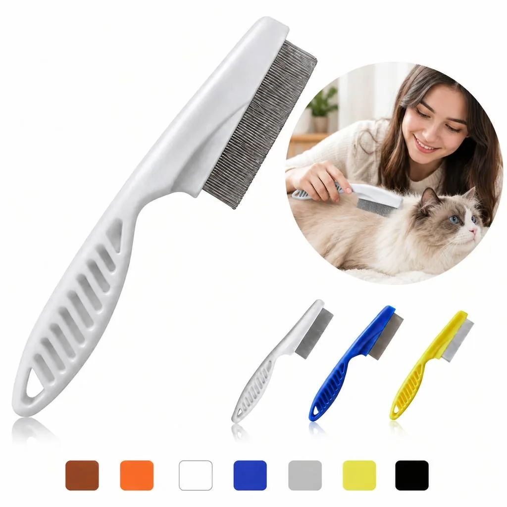 Pet Grooming Comb with Rounded Stainless Steel Teeth 2