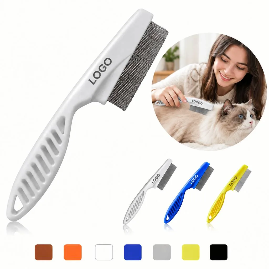 Pet Grooming Comb with Rounded Stainless Steel Teeth