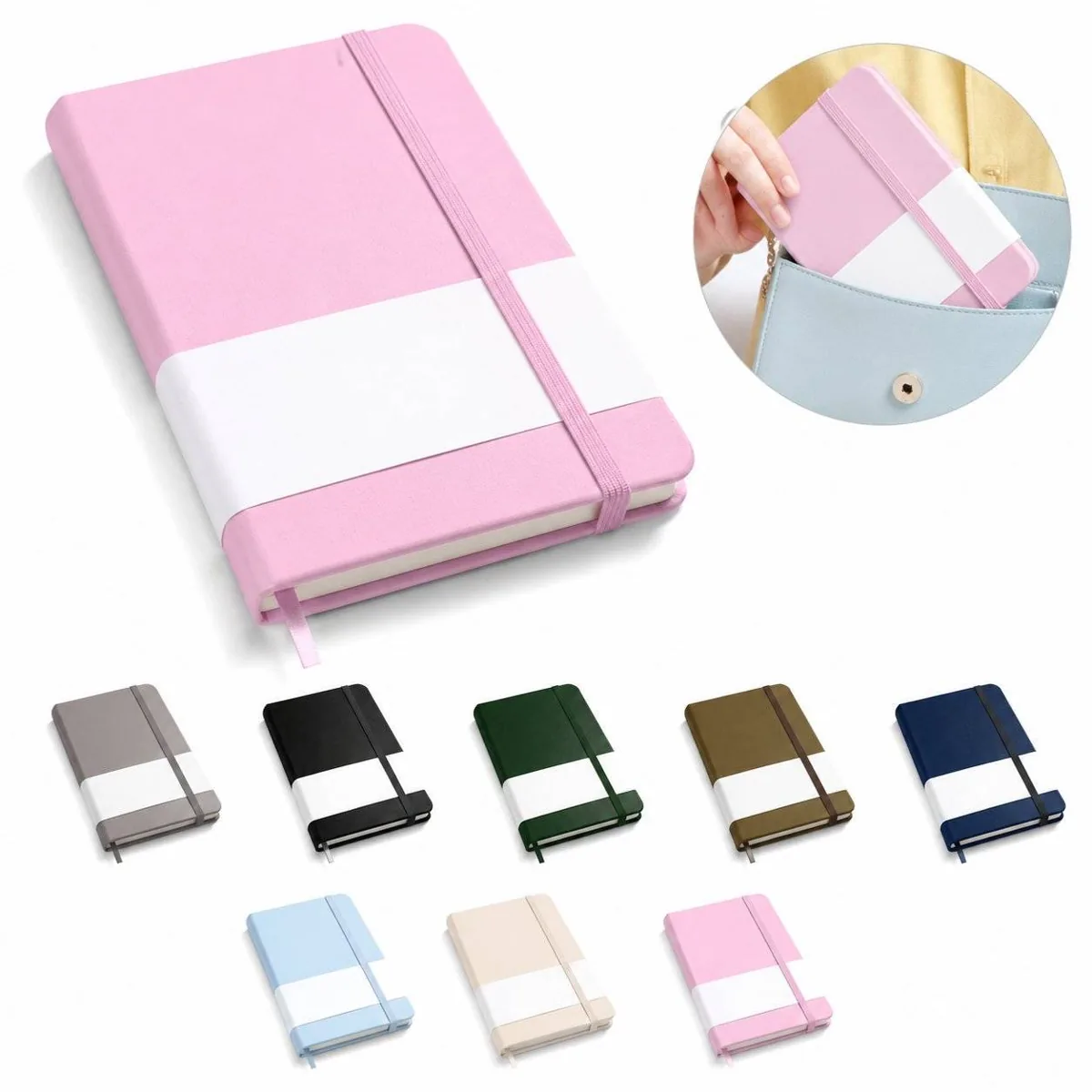 Compact Faux Leather Notebook with Strap for Business 2