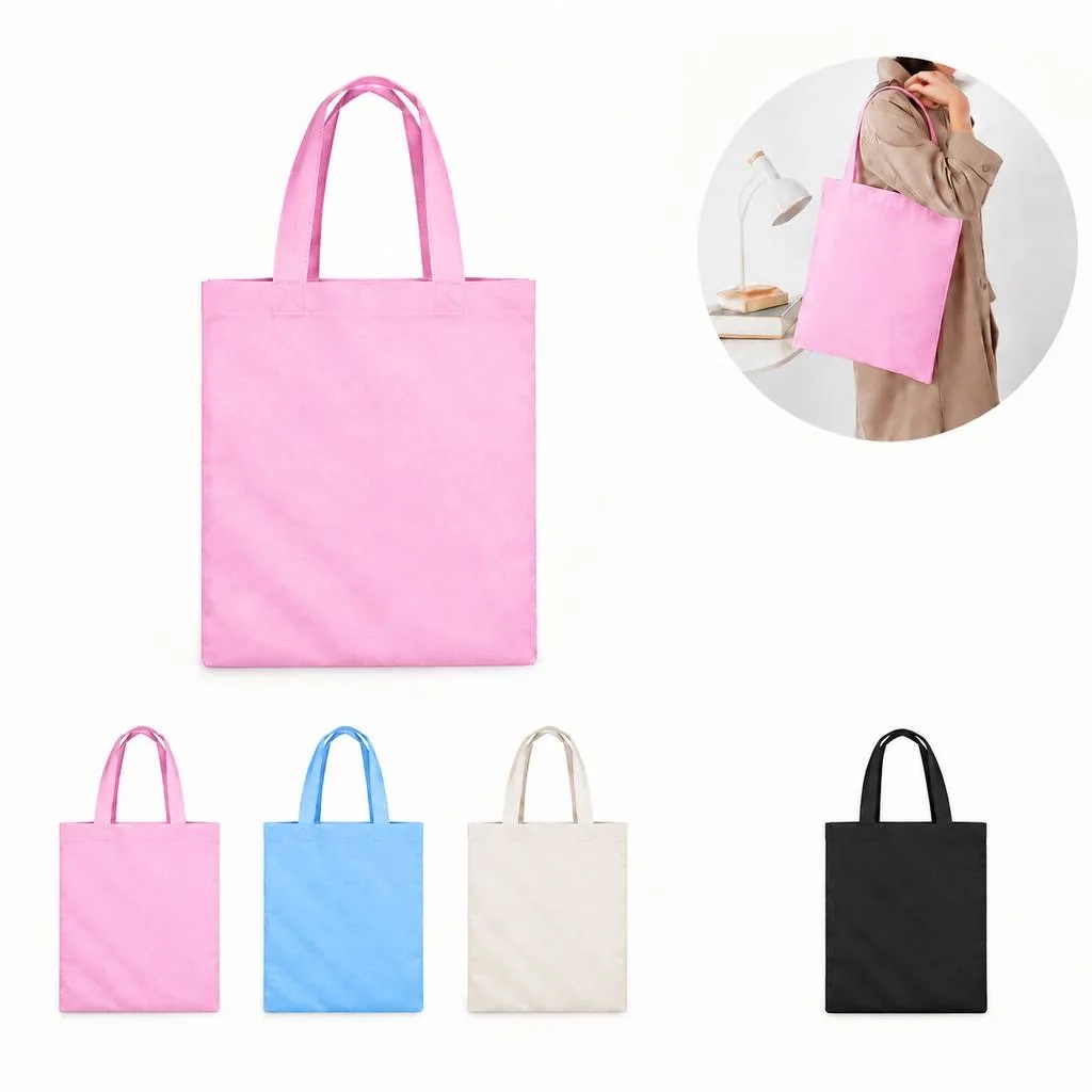 Bright Cotton Canvas Shopping Tote for Groceries and Books 2