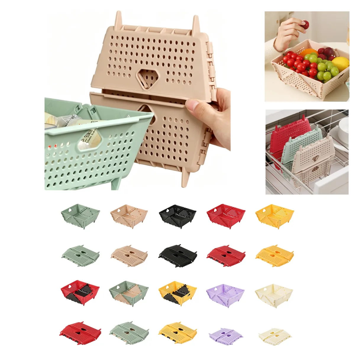 Collapsible Kitchen Colander Basket for Fruits 2