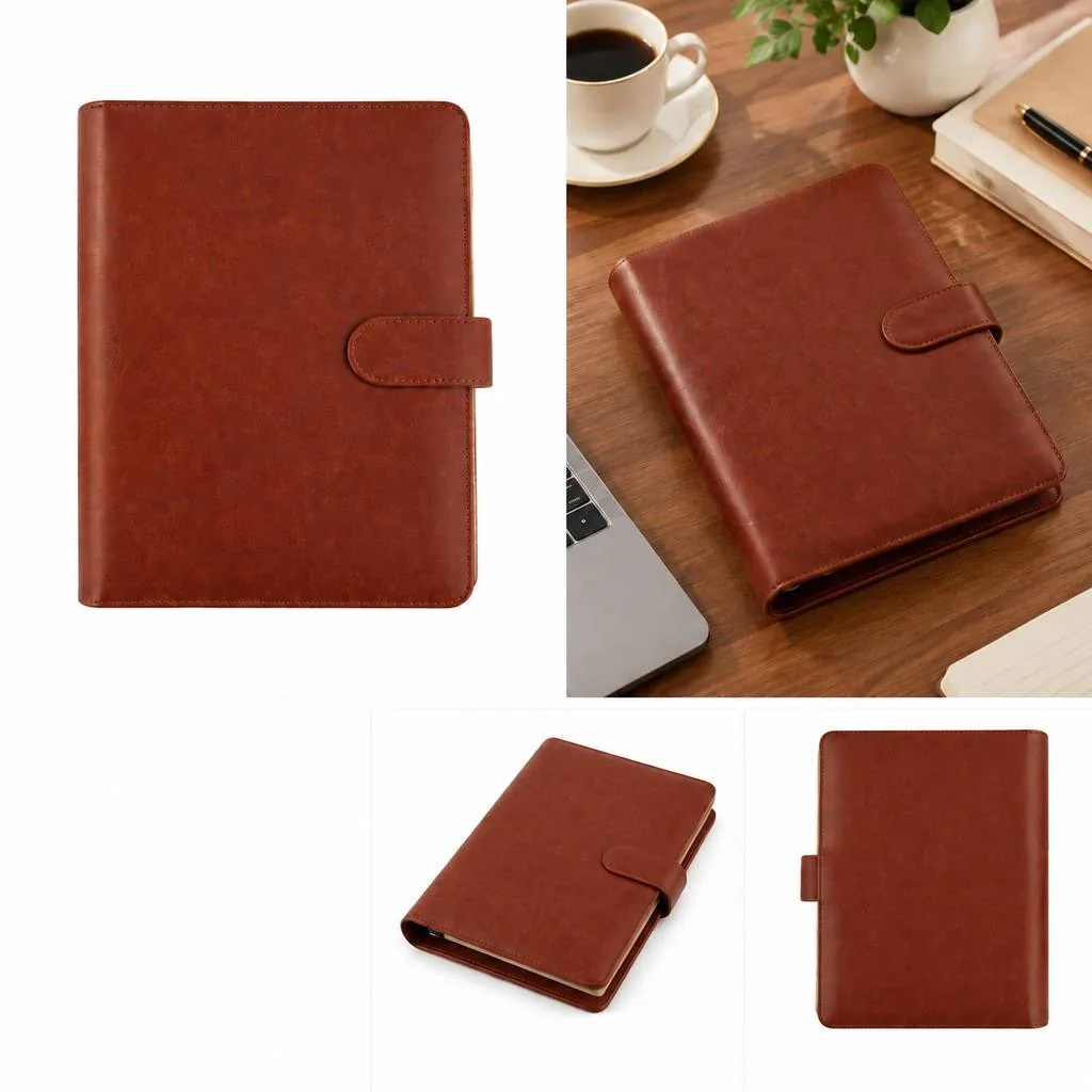 Refillable A5 Faux Leather Ring Notebook Planner 2