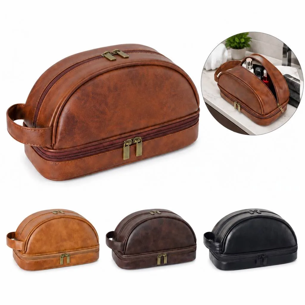 Large Waterproof Retro Toiletry Bag for Travel and Gym 2