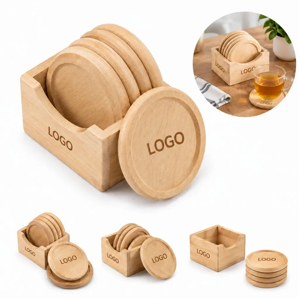 Round Eco-Friendly Bamboo Coasters for Drink Protection