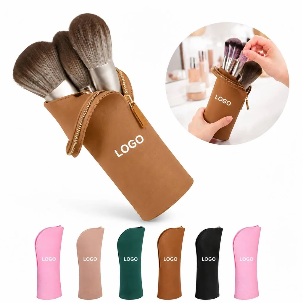 Portable Makeup Brush Organizer Kit with Dustproof Cover