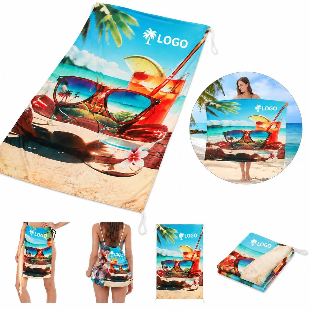 Foldable Quick-Dry Microfiber Beach Towel for Travel
