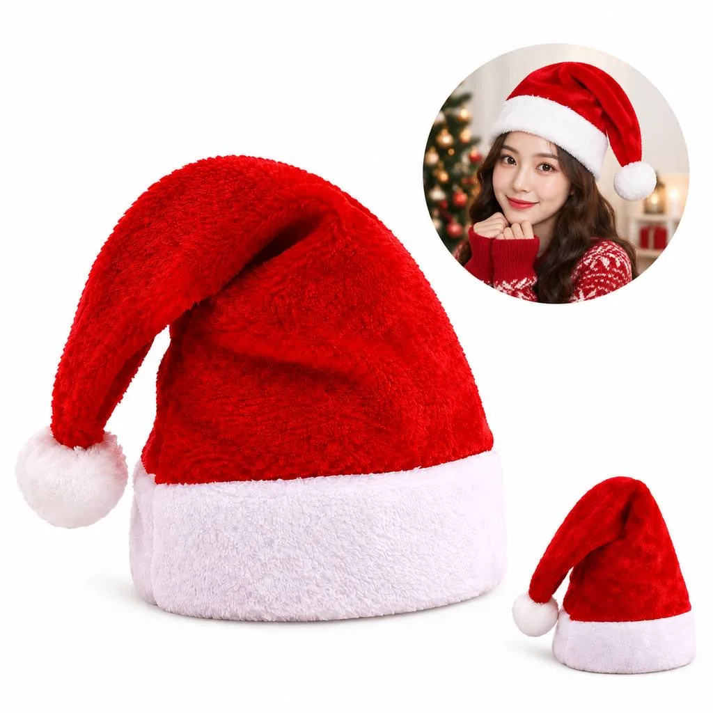 Festive Red Santa Hat with White Pom-Pom 2