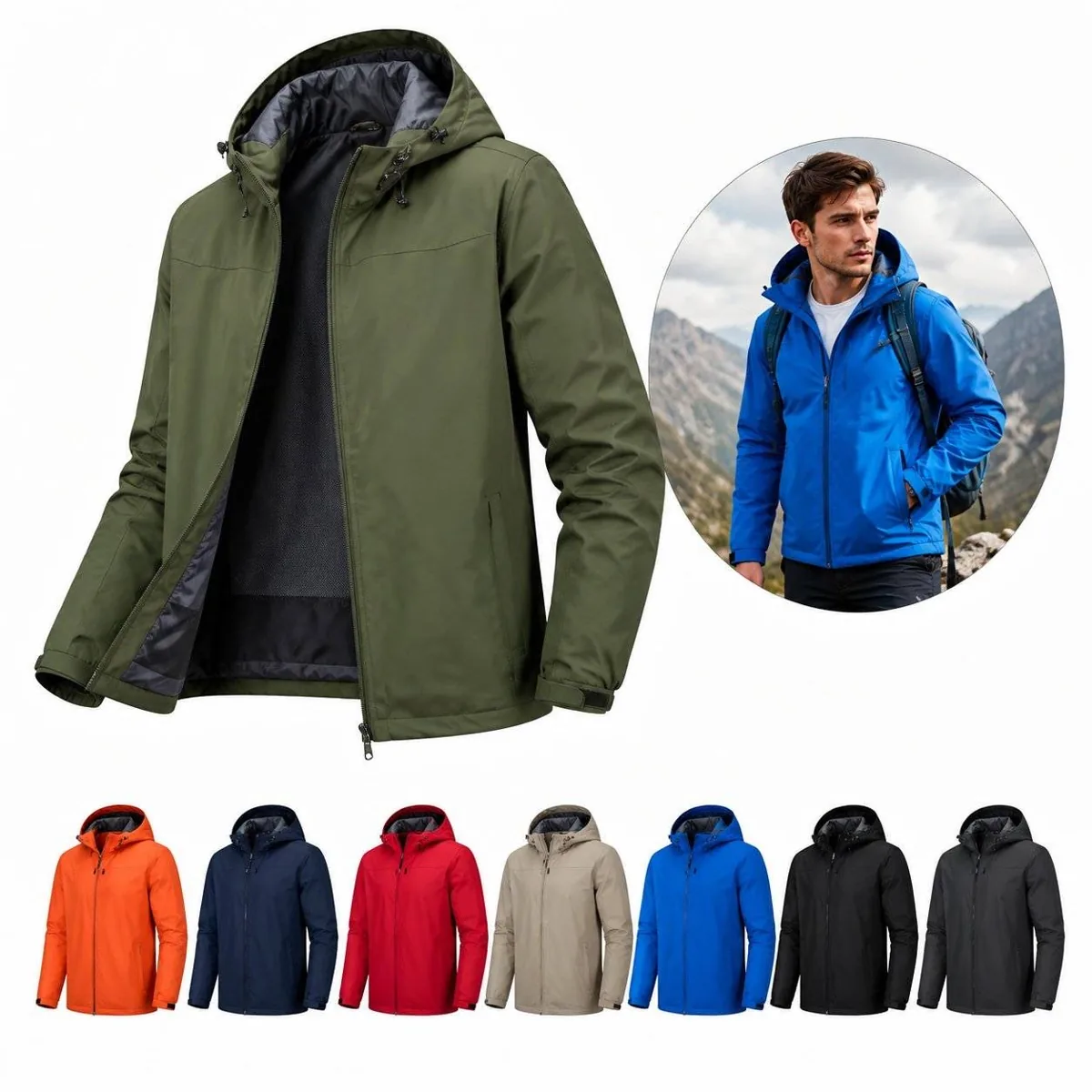 Waterproof Windproof Outdoor Hiking Jacket for Men 2