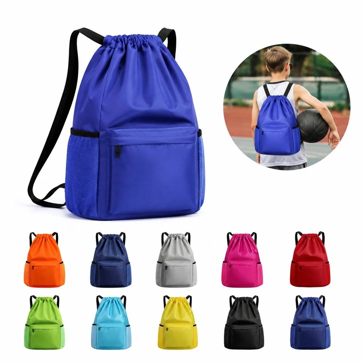 Customizable Water-Resistant Drawstring Gym Sack 2