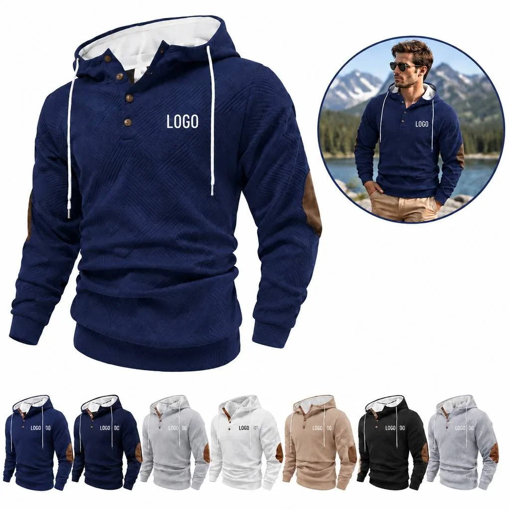 Winter Fleece-Lined Hoodie for Men Casual Warm