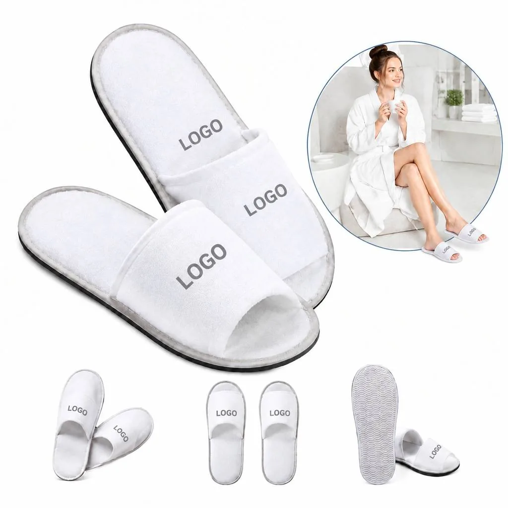 Indoor Closed Toe Hotel Slippers with Non-Slip Sole