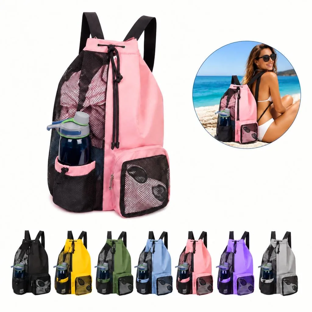 Drawstring Wet Dry Mesh Gym Bag for Swim and Travel 2