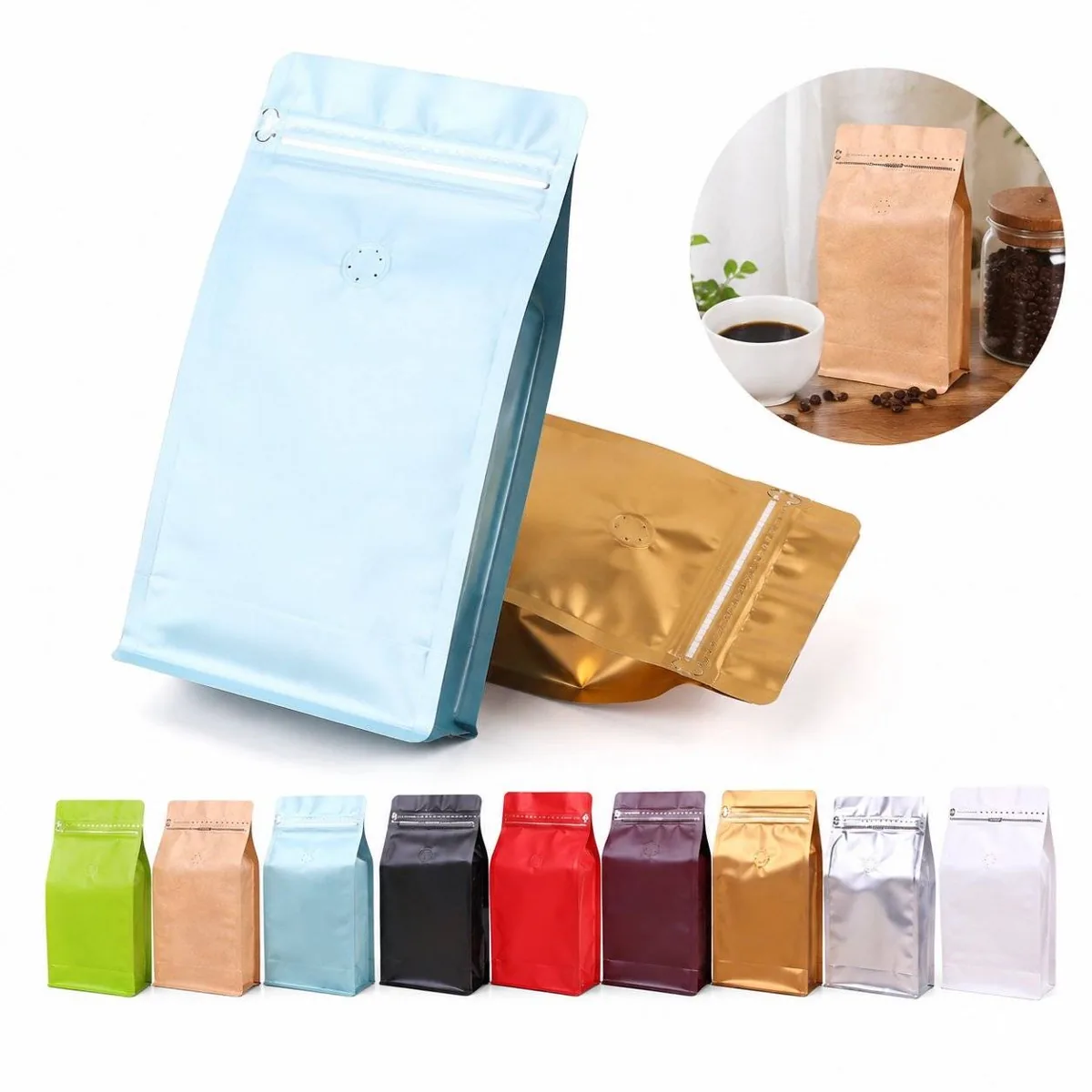 Coffee Bean Storage Bag with One-Way Degassing Valve 2