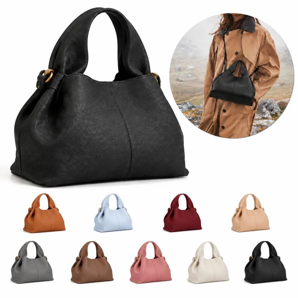 Cloud Design Smooth Leather Crossbody Shoulder Bag 2