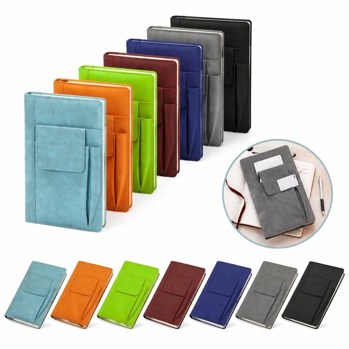 Multifunction Business Storage Notebook with Pockets 2