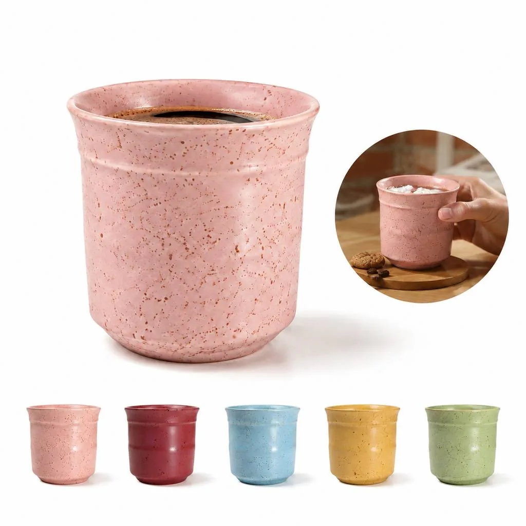 Retro Ceramic Espresso Cup with Glazed Finish 2