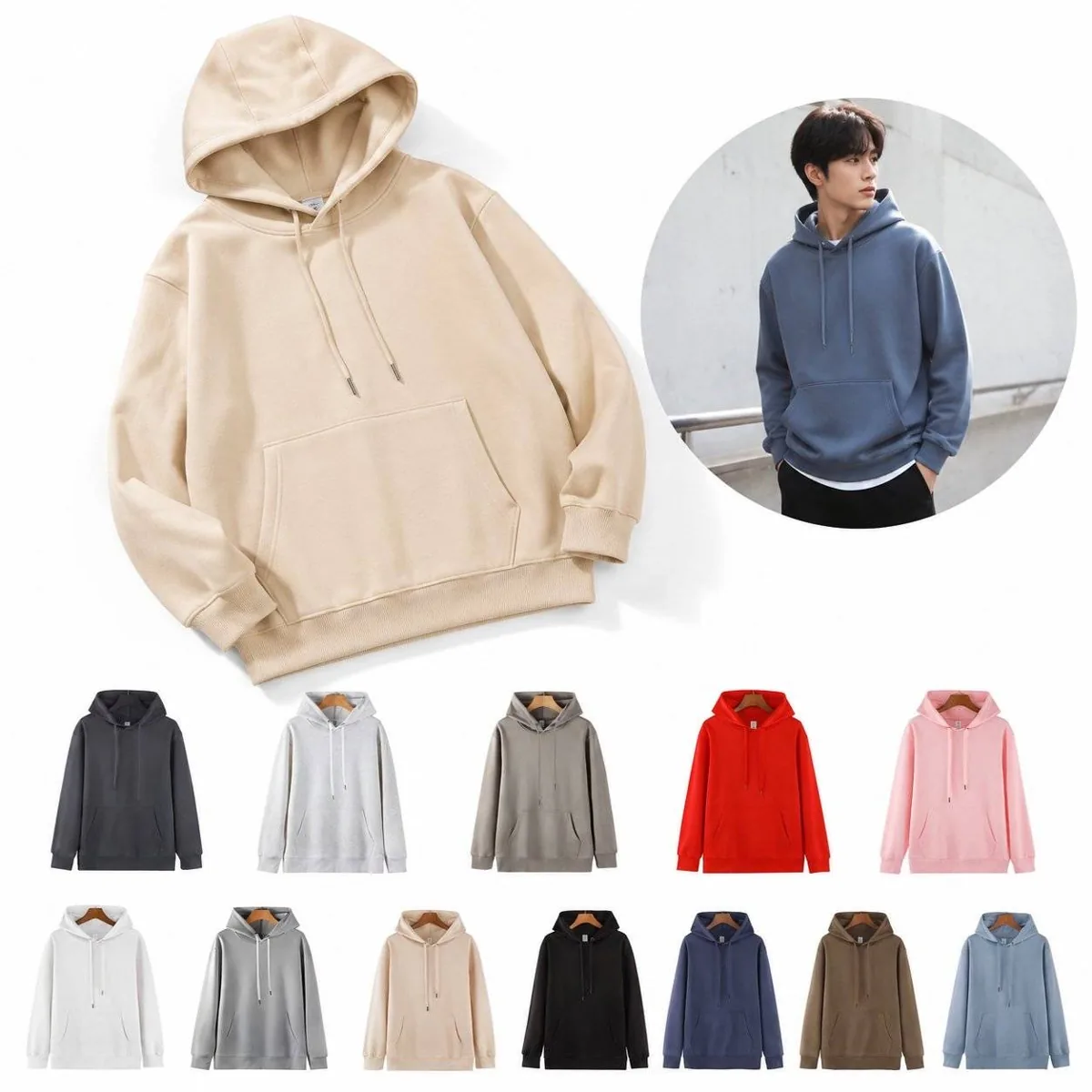 Unisex Warm Fleece Hoodie for Fall Winter 2