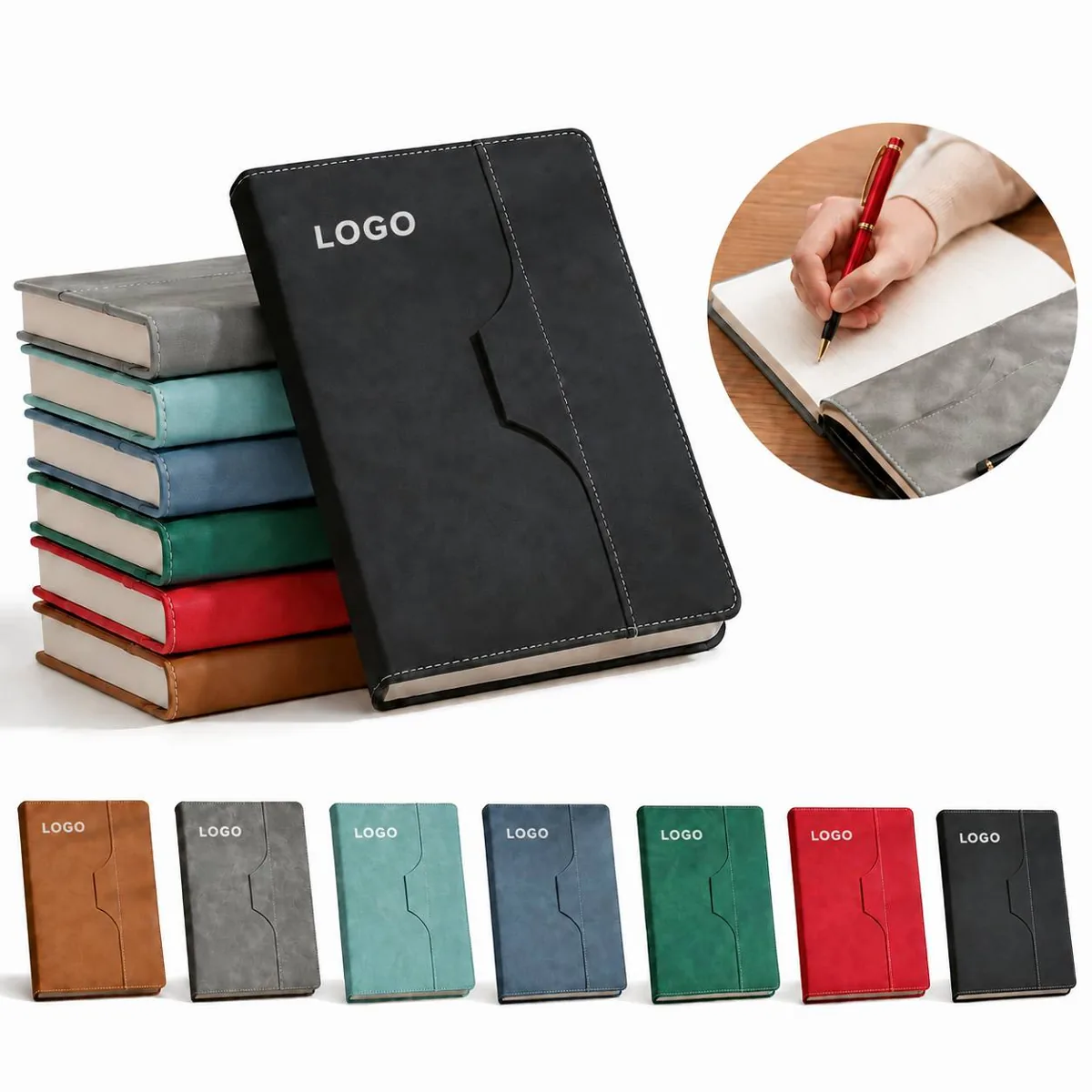 Premium Business Notebook with Pen Holder Compact