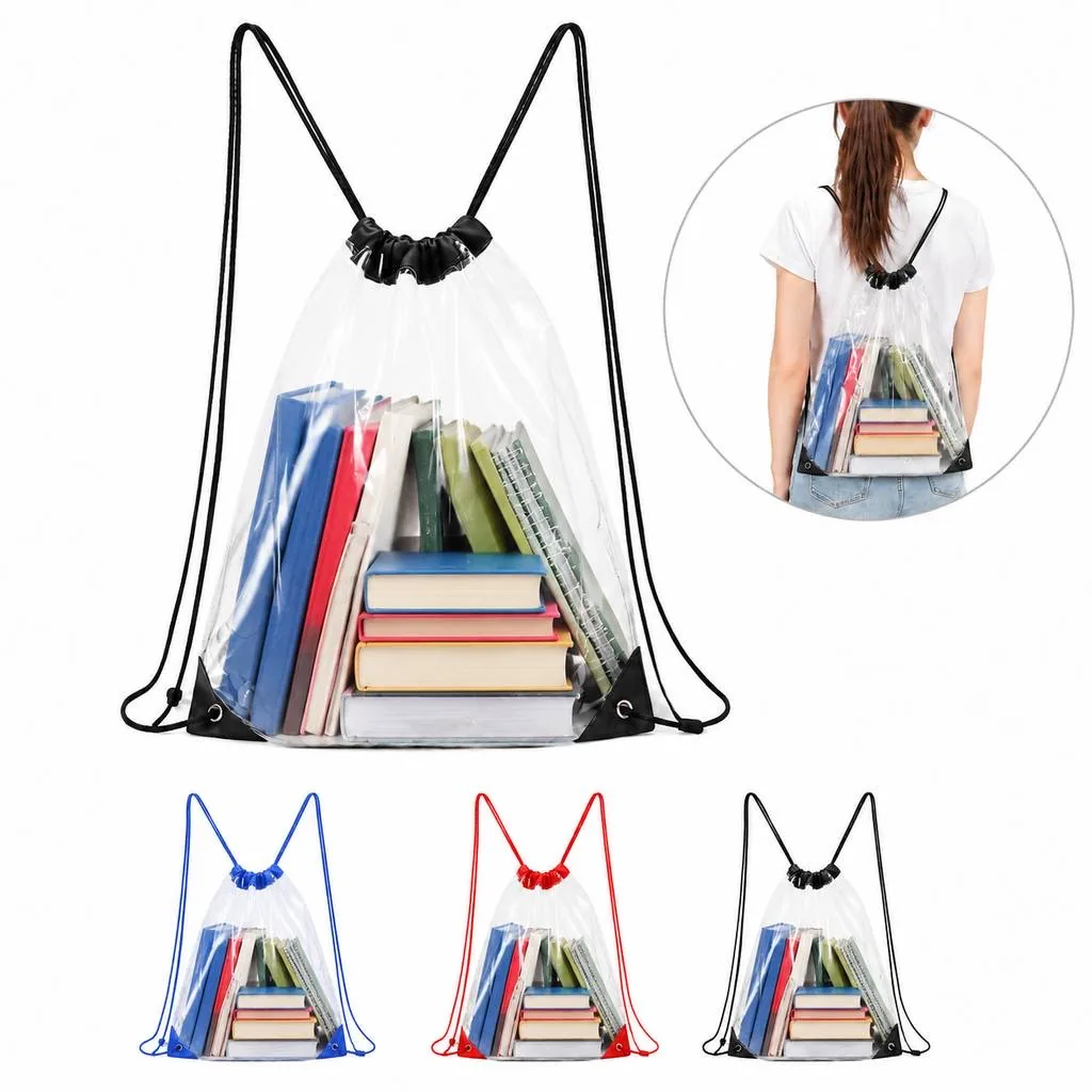 Transparent PVC Drawstring Pouch for Travel Storage 2