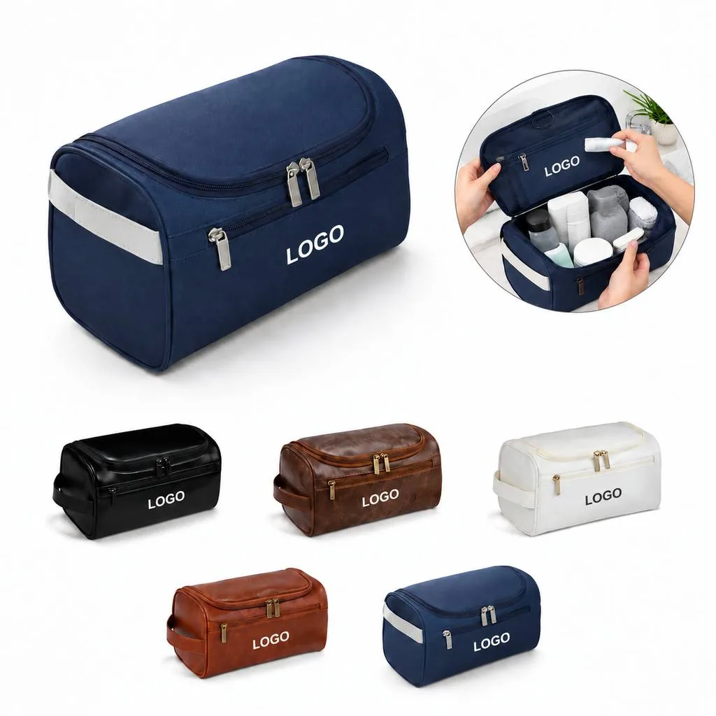 Men's Travel Toiletry Bag with Laser Engraved Detail