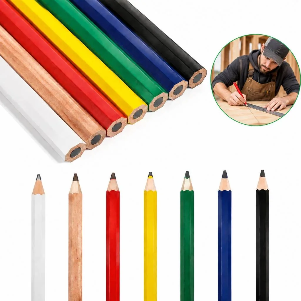 No-Roll Flat Wooden Carpenter Pencil for Marking 2