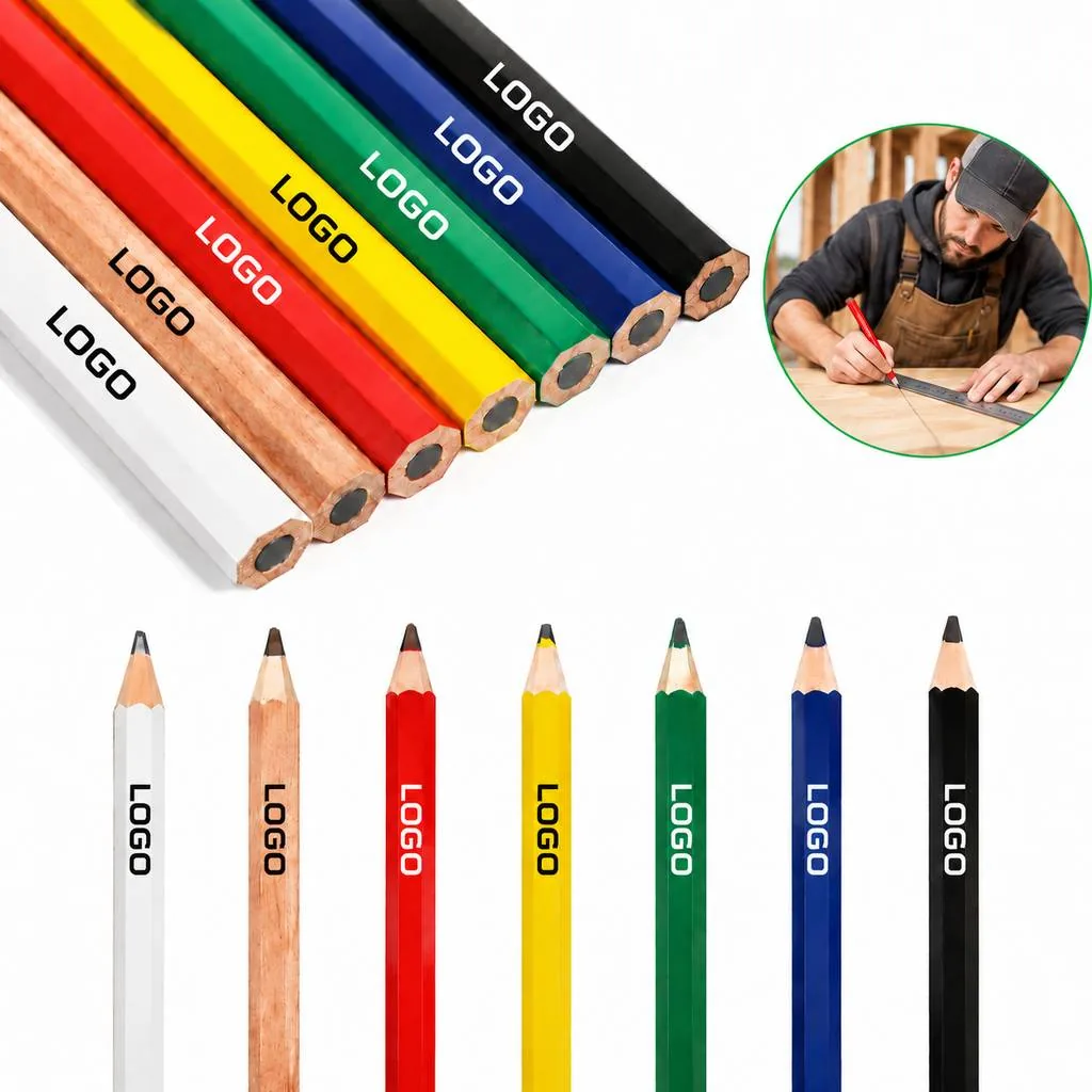 No-Roll Flat Wooden Carpenter Pencil for Marking