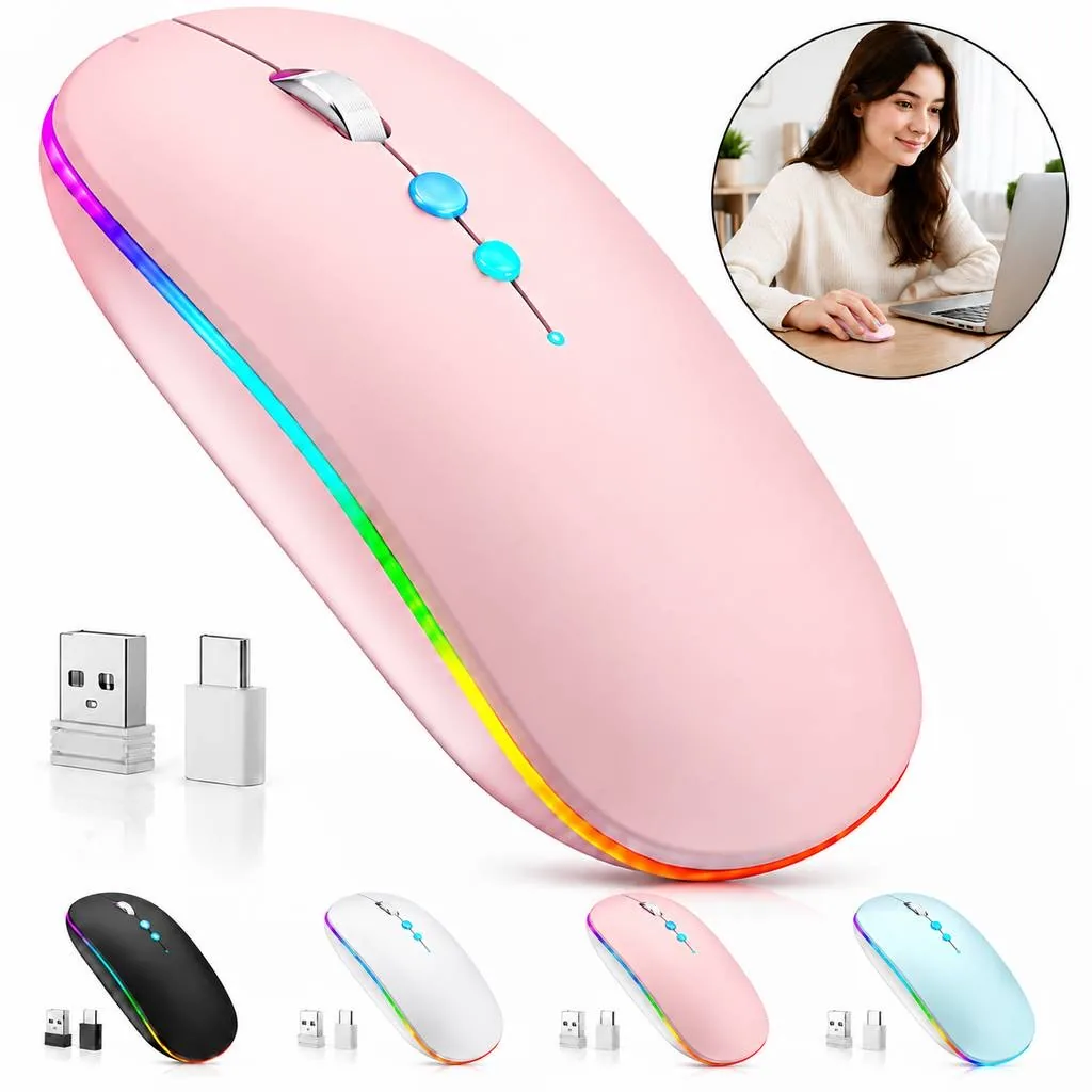Ergonomic Wireless Mouse for Computer with USB Receiver 2