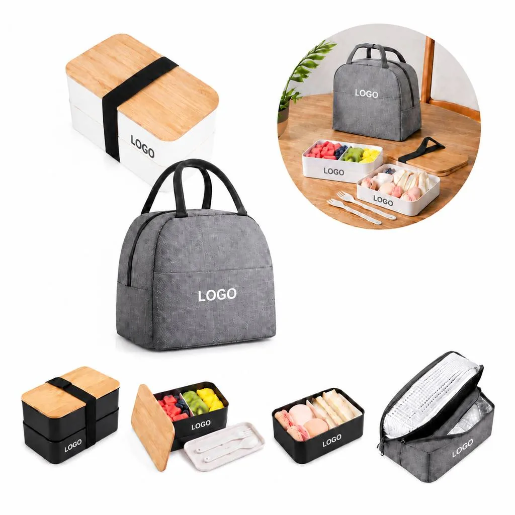 Double Layer Insulated Lunch Box Wheat Straw Eco Friendly