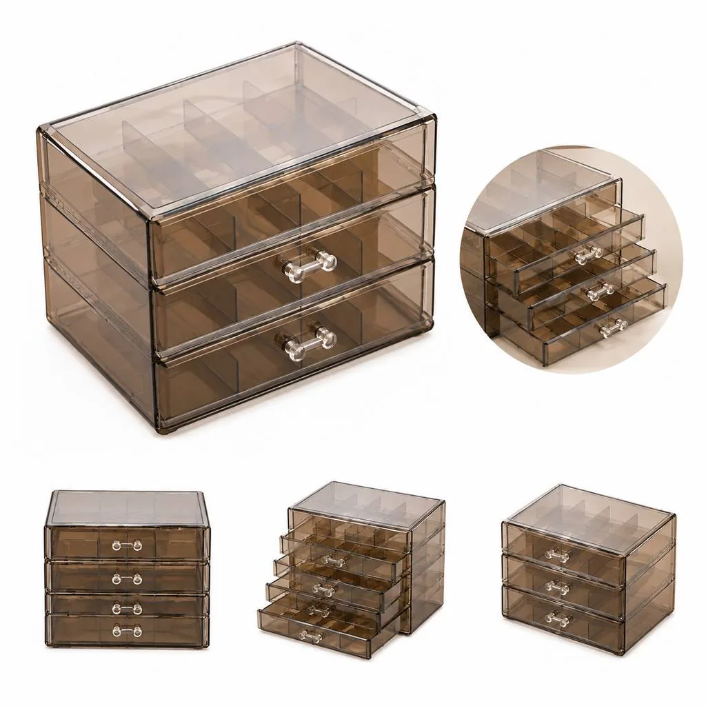 3-Tier Jewelry Storage Box with Sliding Drawers 2