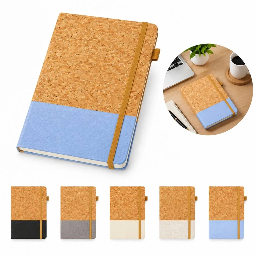 PU Leather Journal with Cork Band, Acid-Free Lined Notebook 2