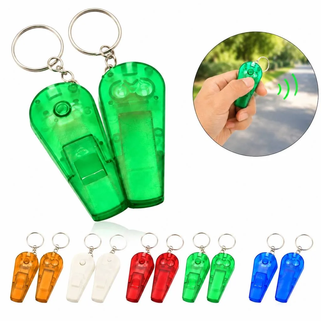 Emergency Whistle Keychain with Bright LED Flashlight 2