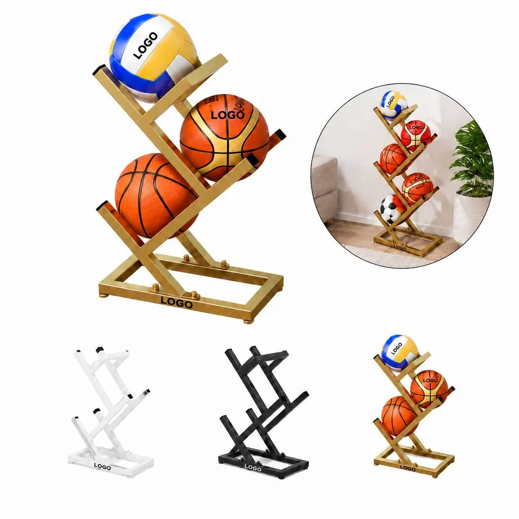 Multi-Tier Steel Ball Organizer Rack for Sports Equipment