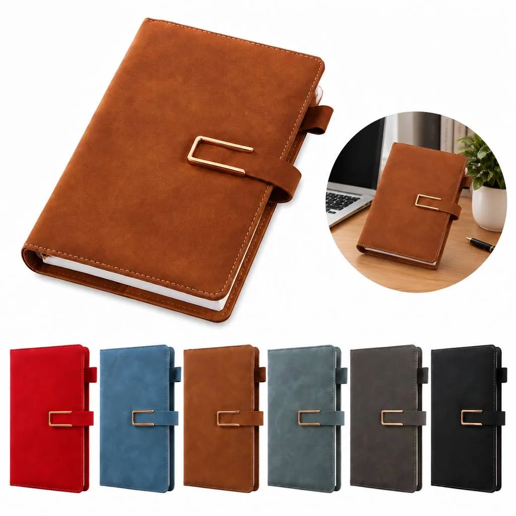 A5 Notebook with PU Leather Cover and Buckle Closure 2